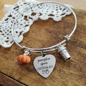 Pumpkin spice charm bracelet Halloween jewelry